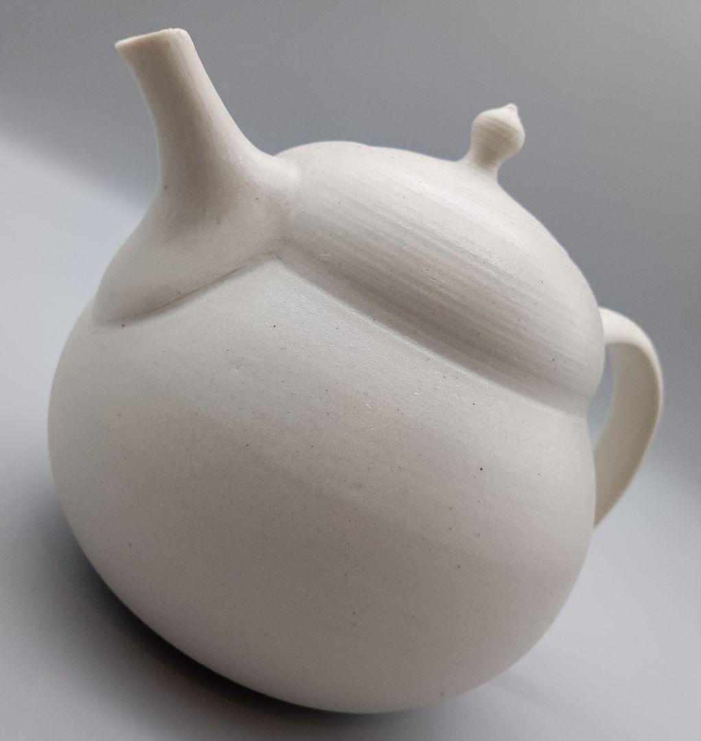 加藤 財 ひさご型 ポット 急須 財ポット 現代作家 白