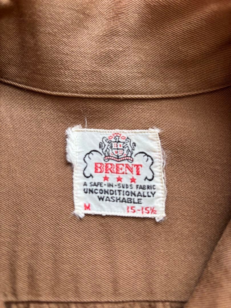 50s Brent オープンカラー レーヨン ギャバジン シャツ