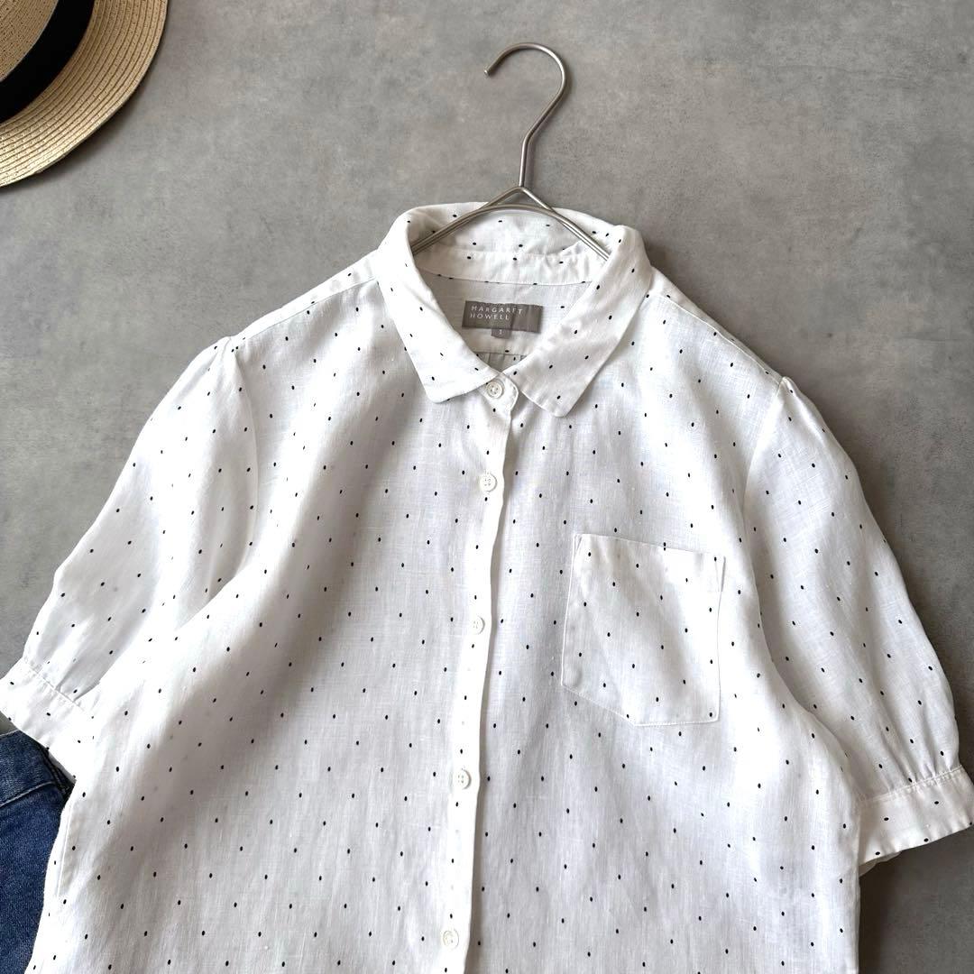 MARGARET HOWELL(マーガレットハウエル)リネンドットブラウス