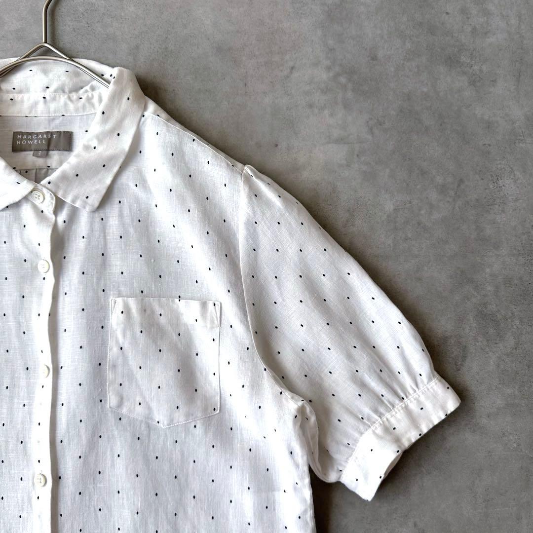 MARGARET HOWELL(マーガレットハウエル)リネンドットブラウス