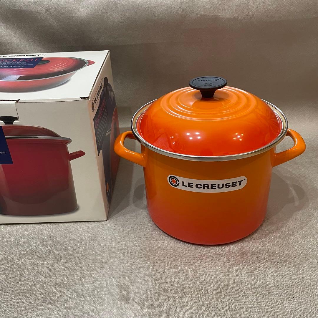 新品未使用　ルクルーゼ　ストックポット　オレンジ