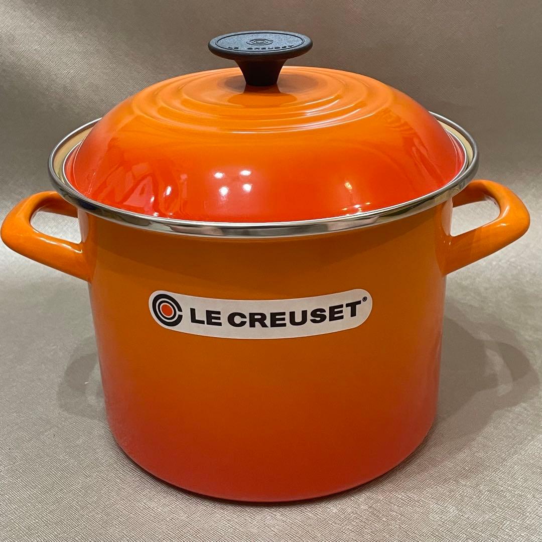 新品未使用　ルクルーゼ　ストックポット　オレンジ