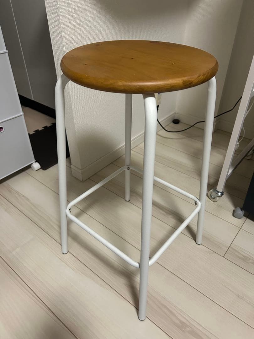 カウンターチェア　2脚セット　ナチュラル×ホワイト