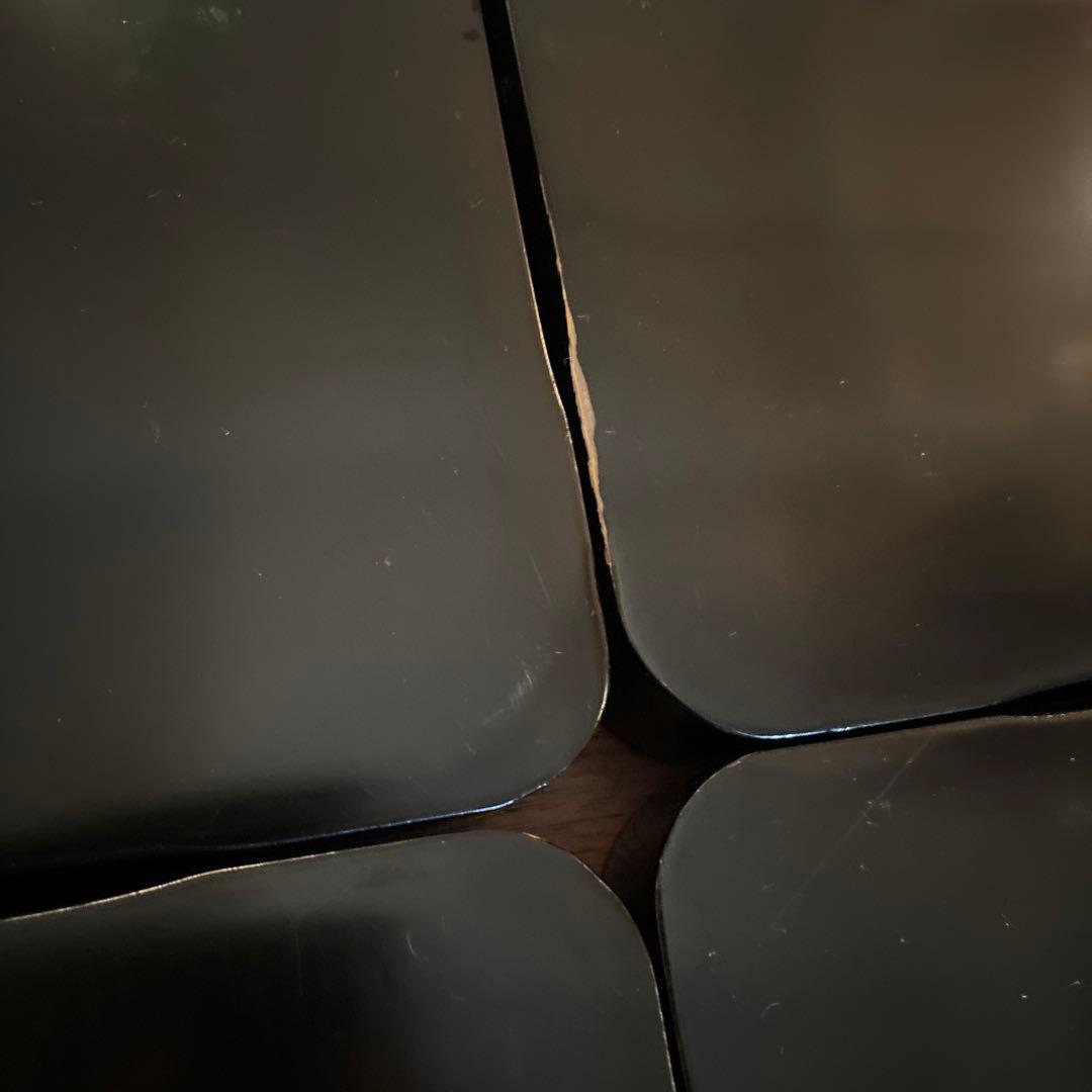 本堅地請合　漆　沈金　お盆×5