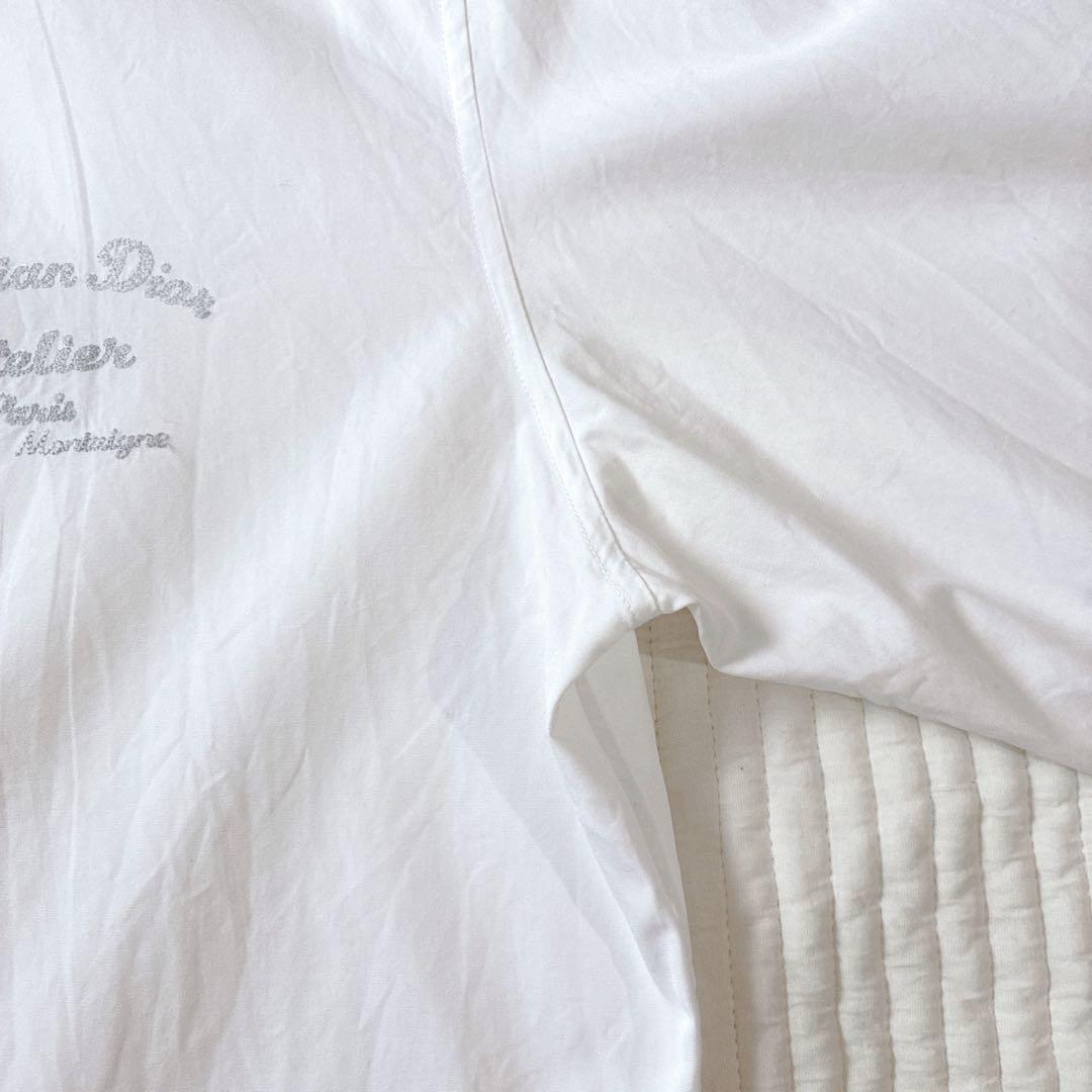希少 Dior ドレスシャツ アトリエロゴ 刺繍 ホワイト 40 M 長袖シャツ