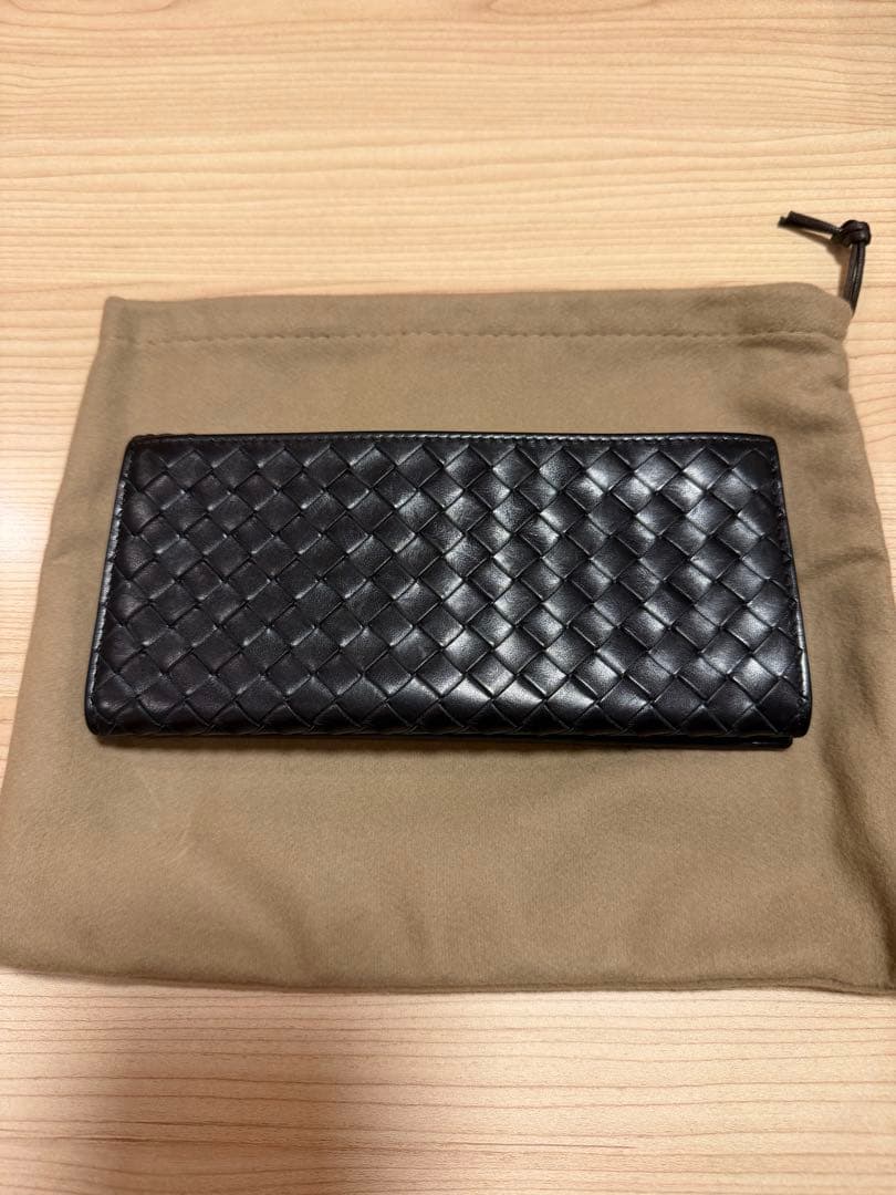 ボッテガヴェネタ イントレチャート ブラック 長財布 札入れ