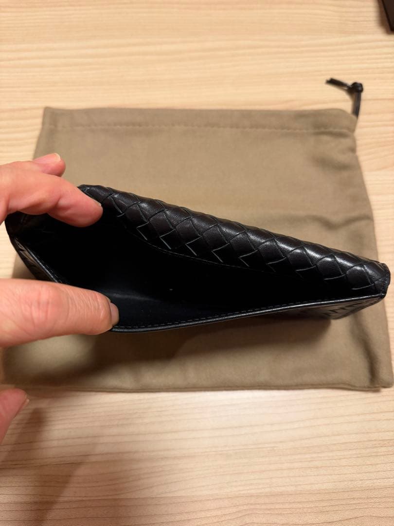 ボッテガヴェネタ イントレチャート ブラック 長財布 札入れ