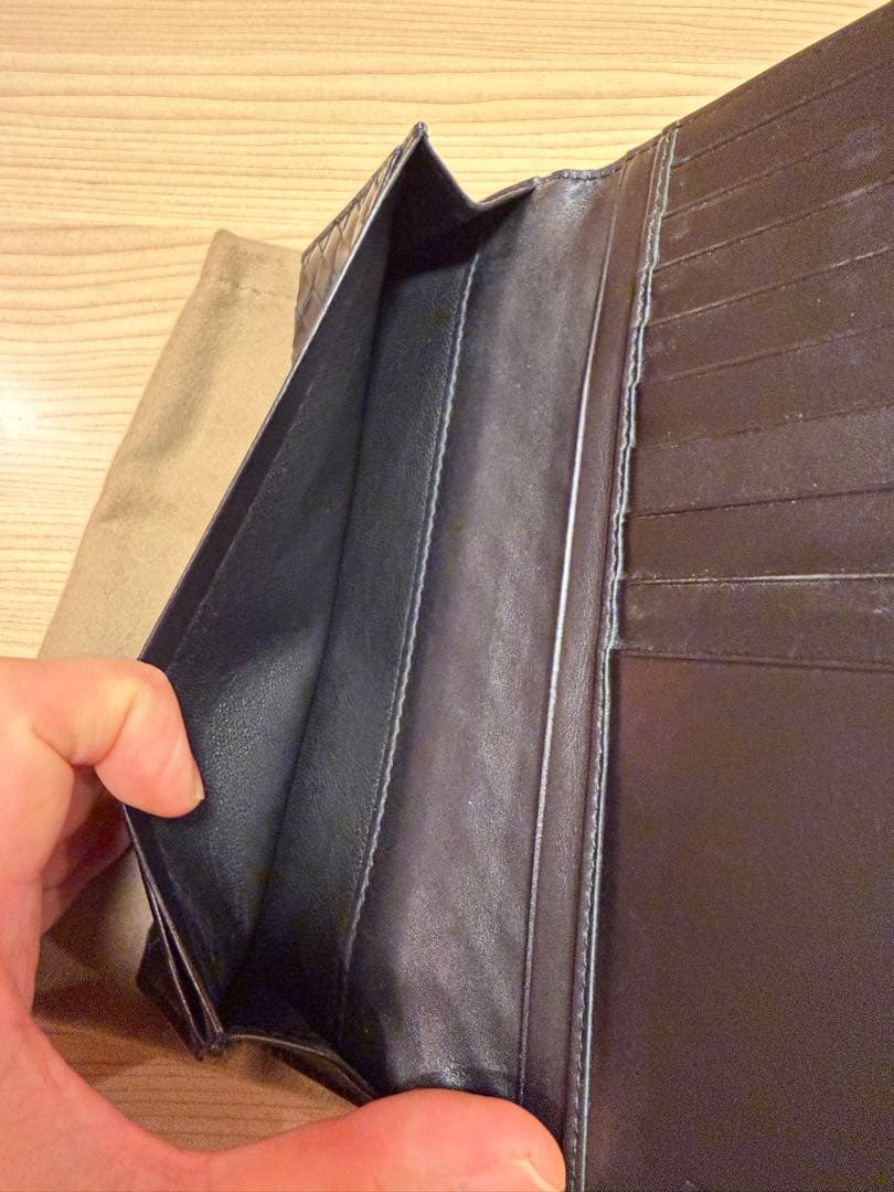 ボッテガヴェネタ イントレチャート ブラック 長財布 札入れ