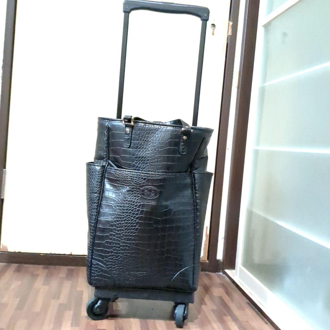 ✨美品✨SWANY キャリーケース ブラック クロコ型押し 大型 4輪