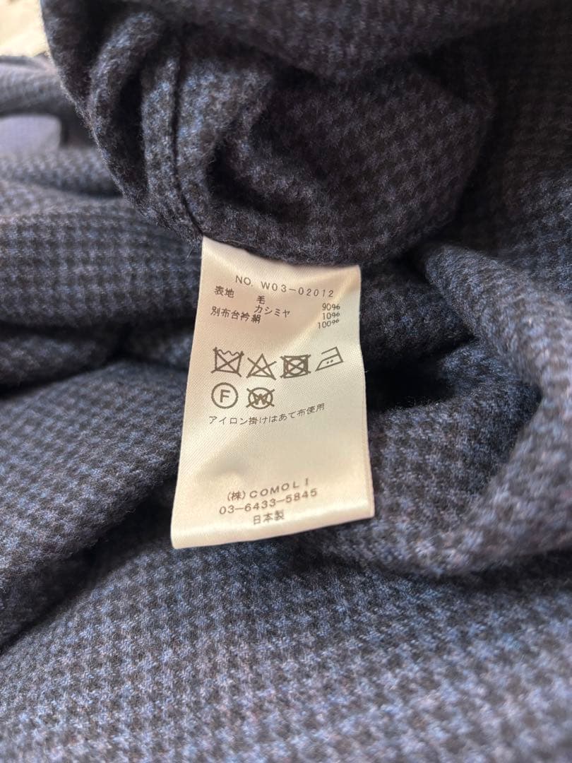 COMOLI ハウンドトゥース CPO シャツ （NAVY サイズ3）