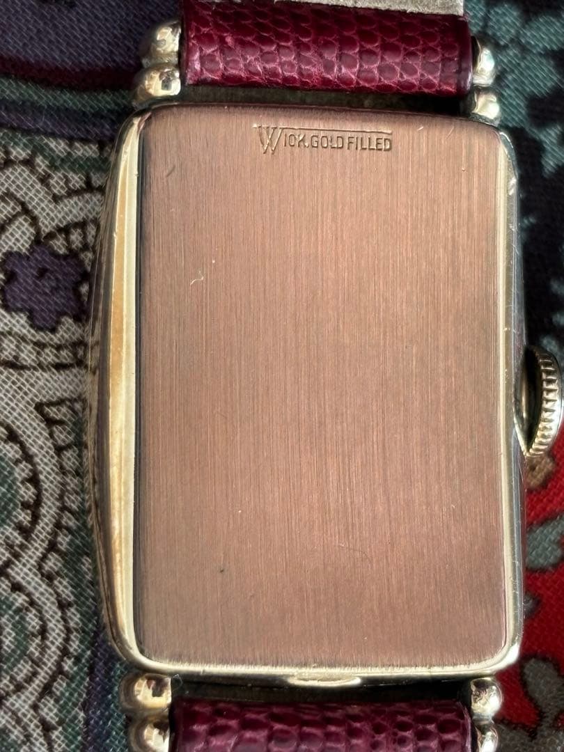 お買い得ハミルトン手巻　希少Emerson稼働美品植字インデックス18金無垢素材