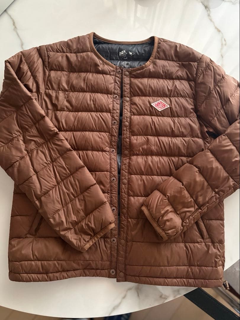 美品 ダントン インナーダウン ジャケット ノーカラー