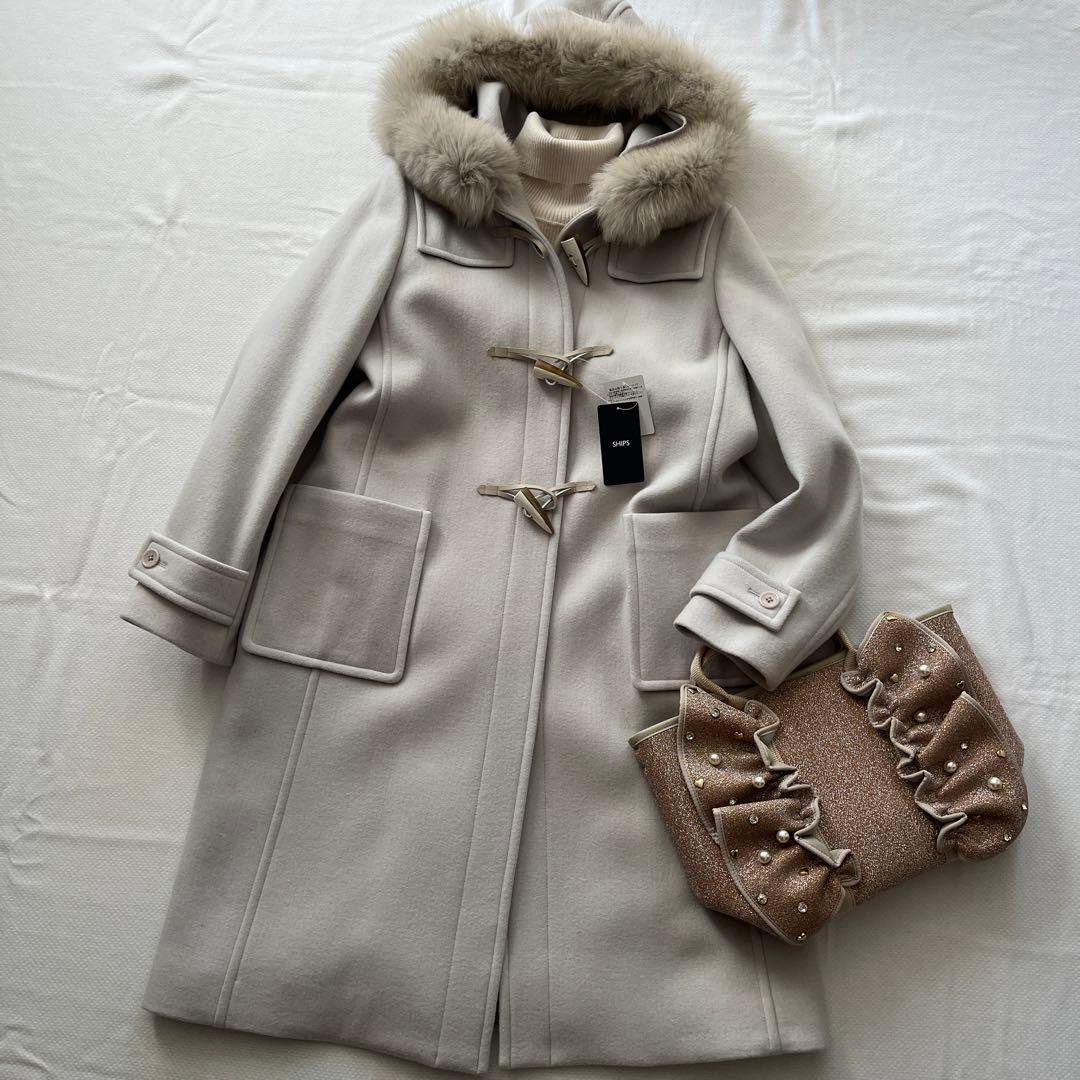 【SHIPS】シップス　ロングコート　ダッフルコート　ブルーフォックス