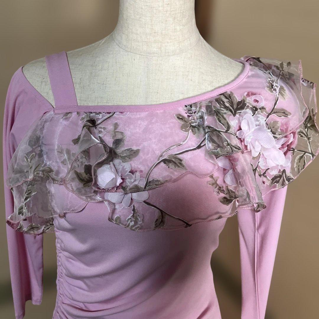 create-sun 可愛く　華やか　エレガント ピンク フラワー　ドレス