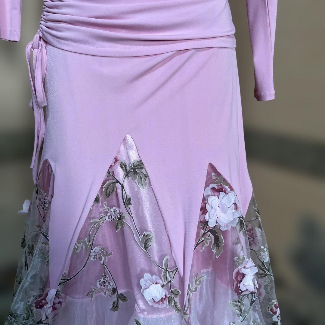 create-sun 可愛く　華やか　エレガント ピンク フラワー　ドレス