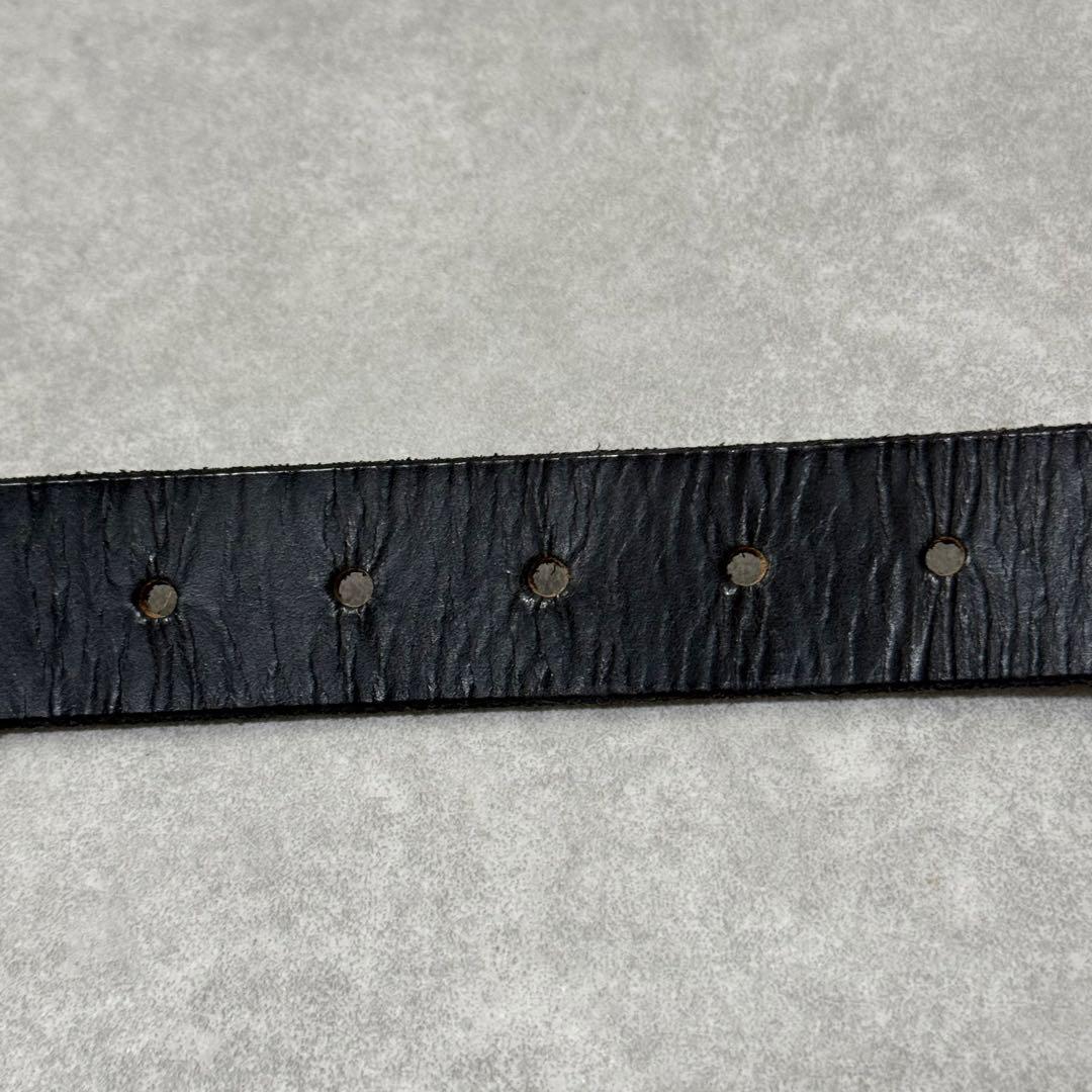 【ナイジェルケーボン】ベルト　ブライドルレザー　シルバーバックル　ブラック