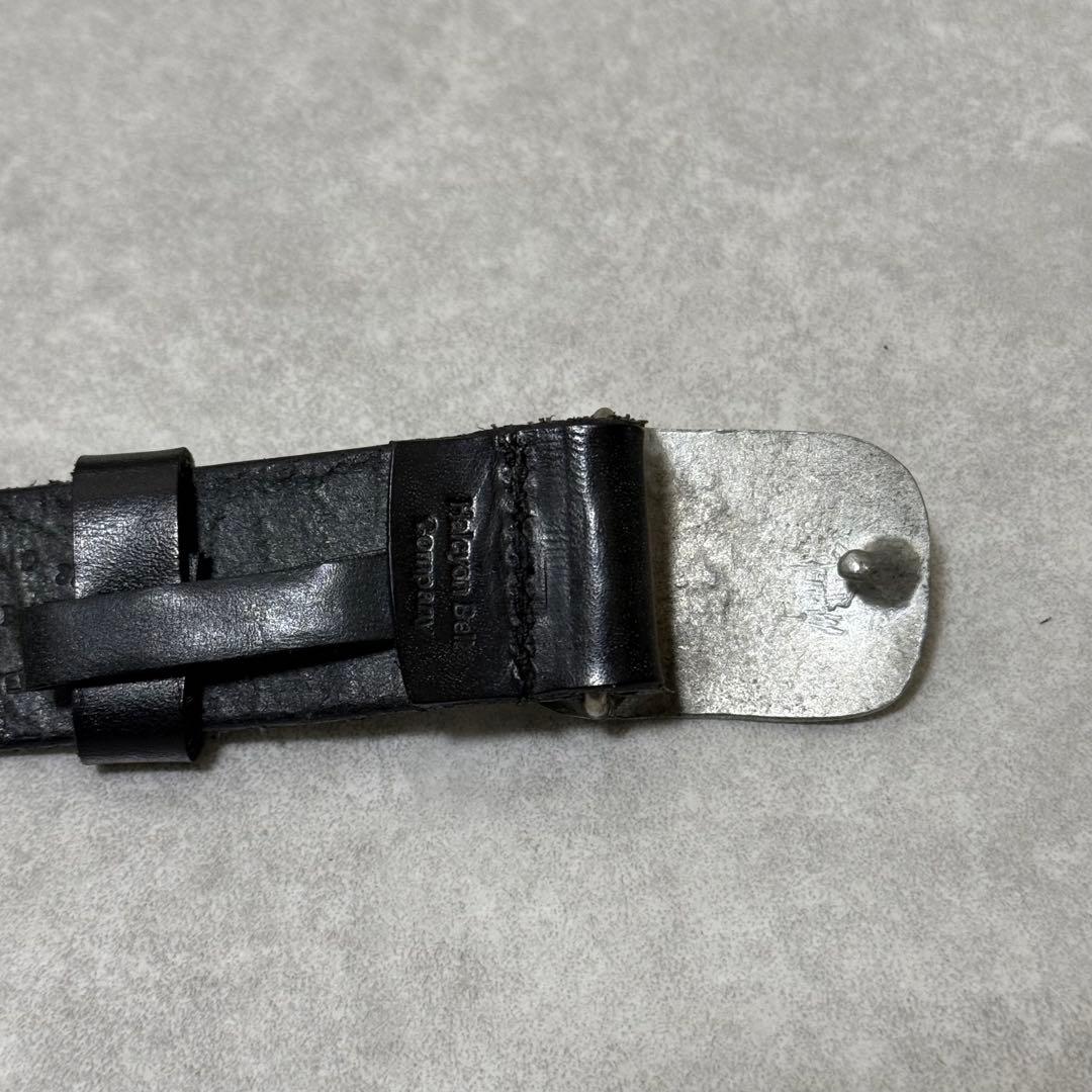 【ナイジェルケーボン】ベルト　ブライドルレザー　シルバーバックル　ブラック