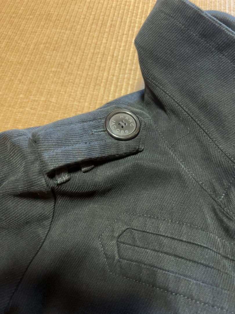 MARCJACOBS黒　コーデュロイ　ダブルボタン　6 ベルトコート2WAY