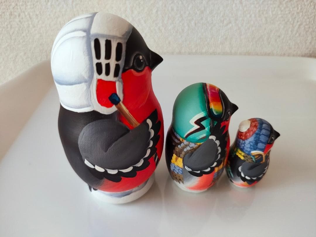 【CBT113】10cm級 マトリョーシカ (中) スベトラーナ ウソ/うその鳥