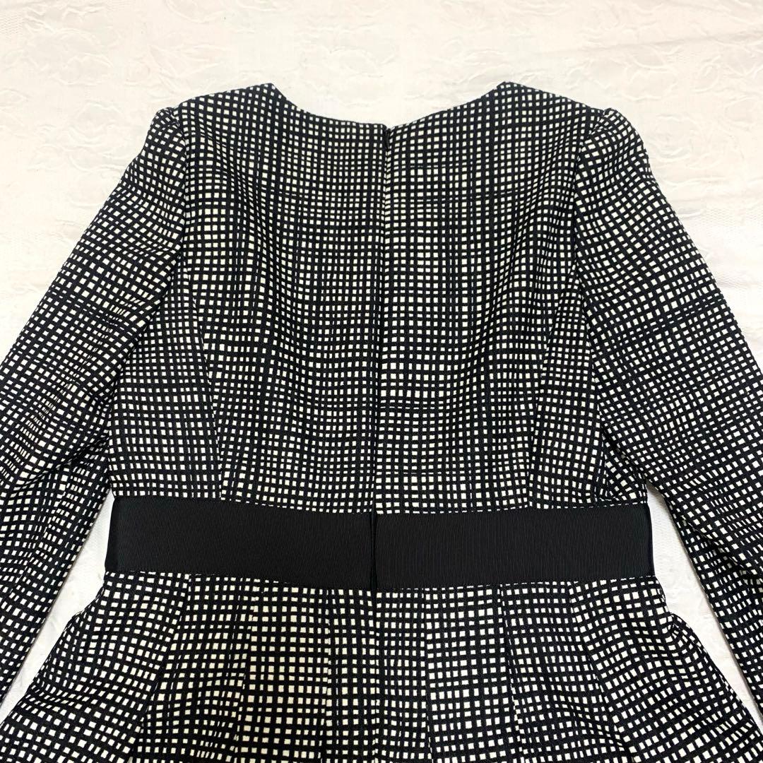 M'S GRACY ワンピース 40 花柄 ブラックフラワーモチーフ タック入り