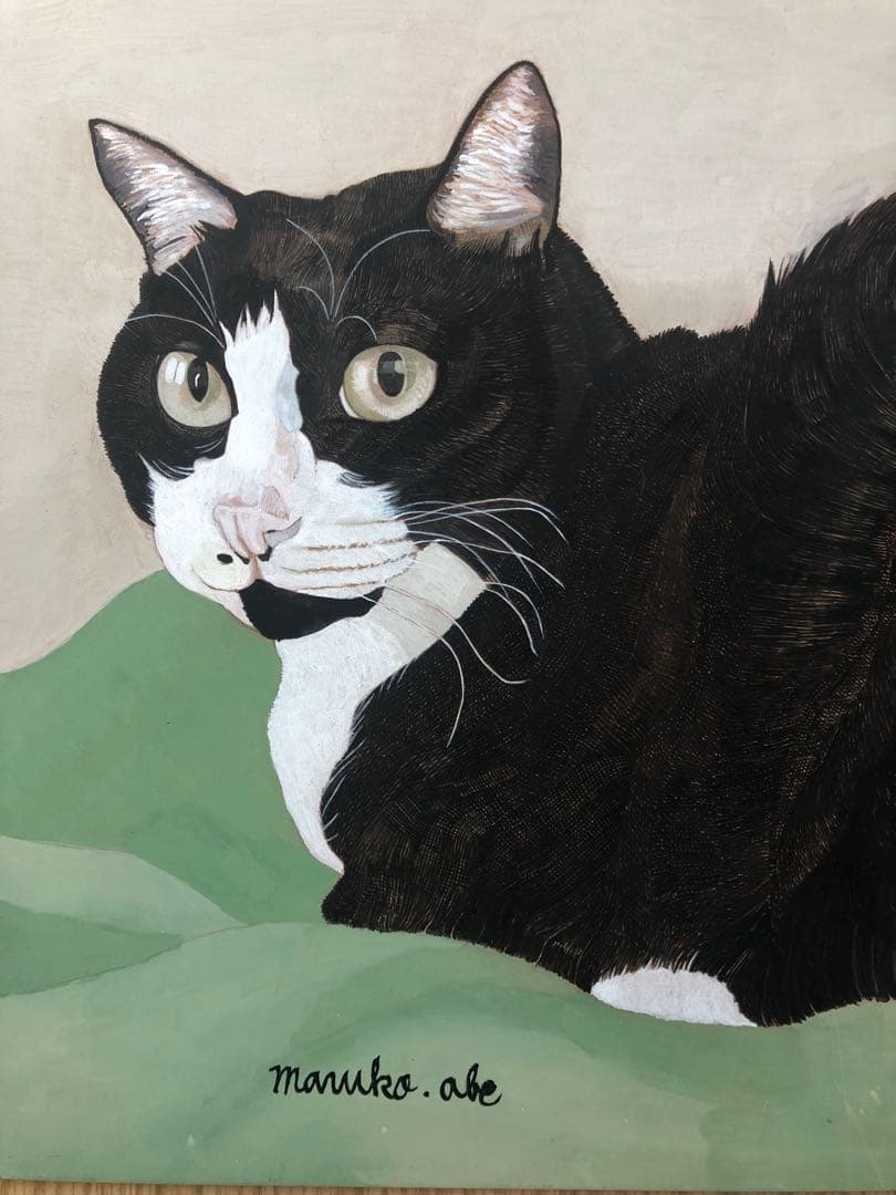 《送料無料》原画「ウメ13」猫イラスト 水彩画