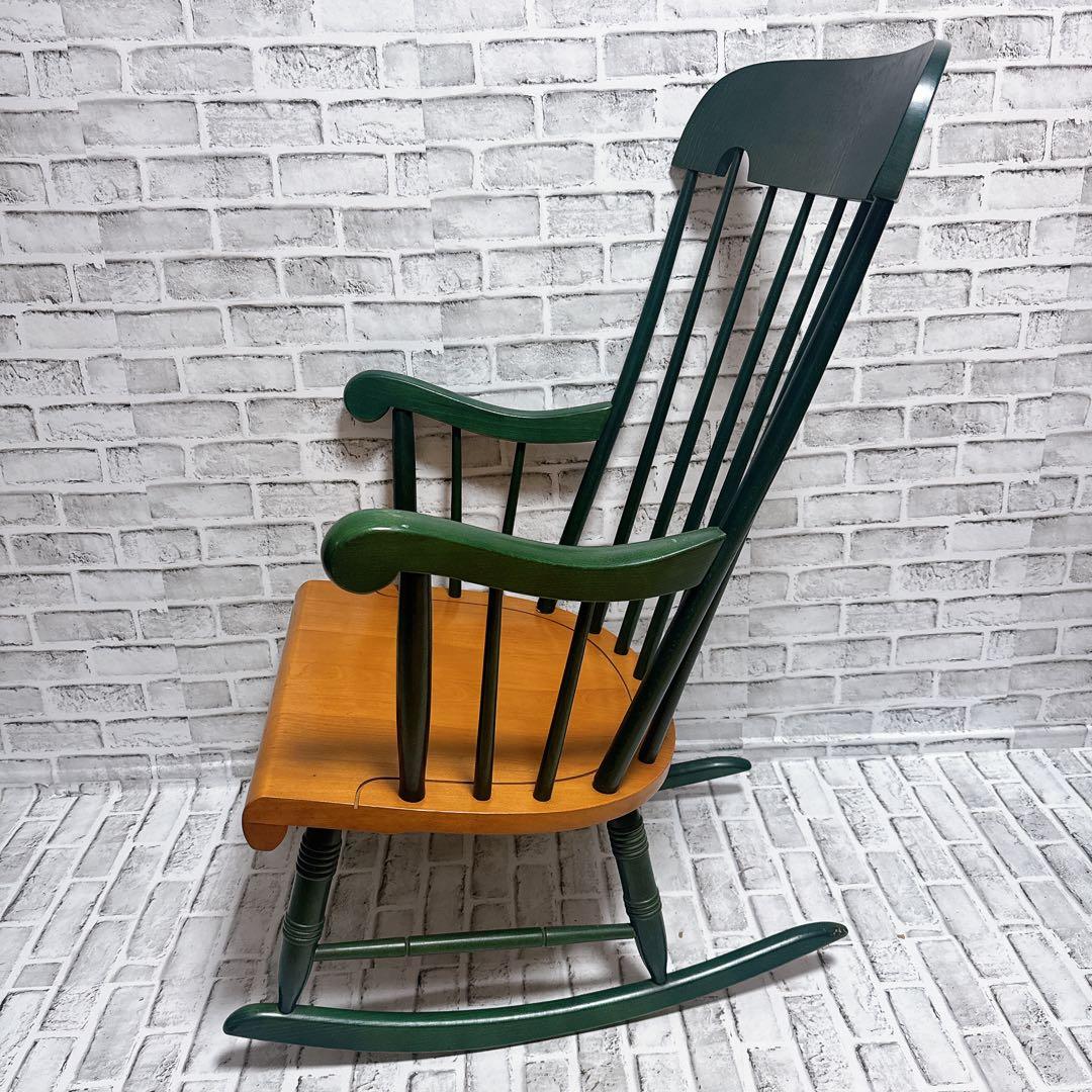 飛騨産業 ロッキングチェア　ハイバック　希少カラー　 揺り椅子　 ビンテージ