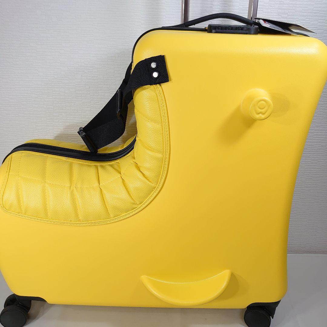 キッズトラベル 子供が乗れる キャリーケース クッションプラス イエロー