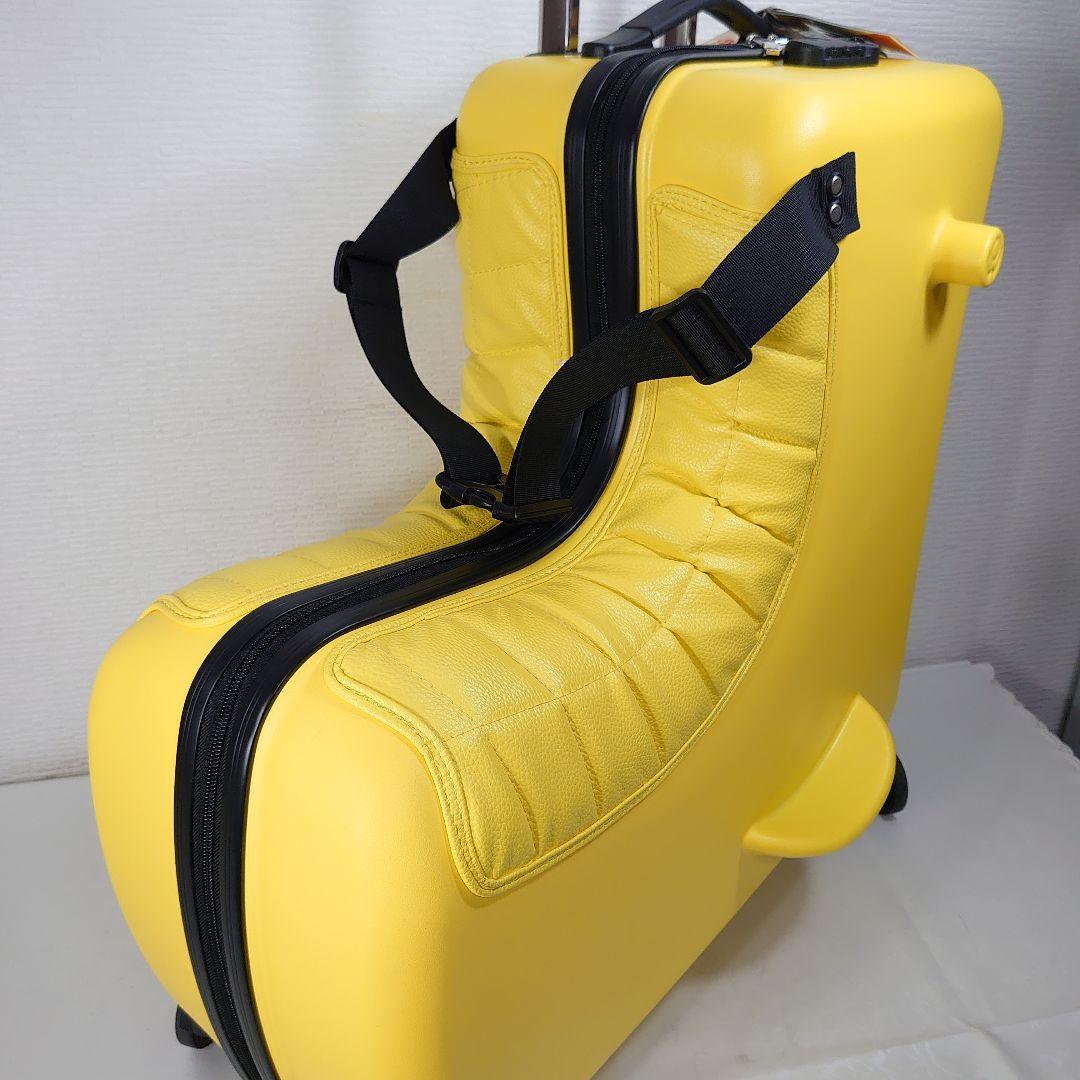 キッズトラベル 子供が乗れる キャリーケース クッションプラス イエロー