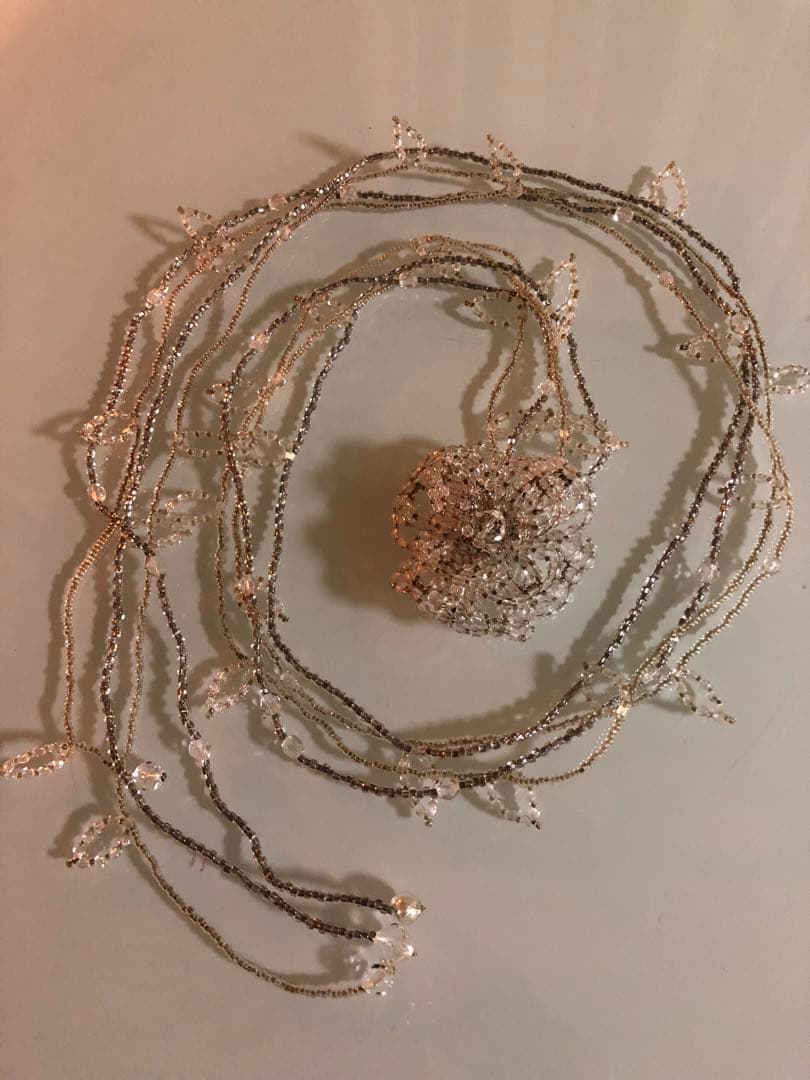 美品　ガラスビーズロングネックレス　作家