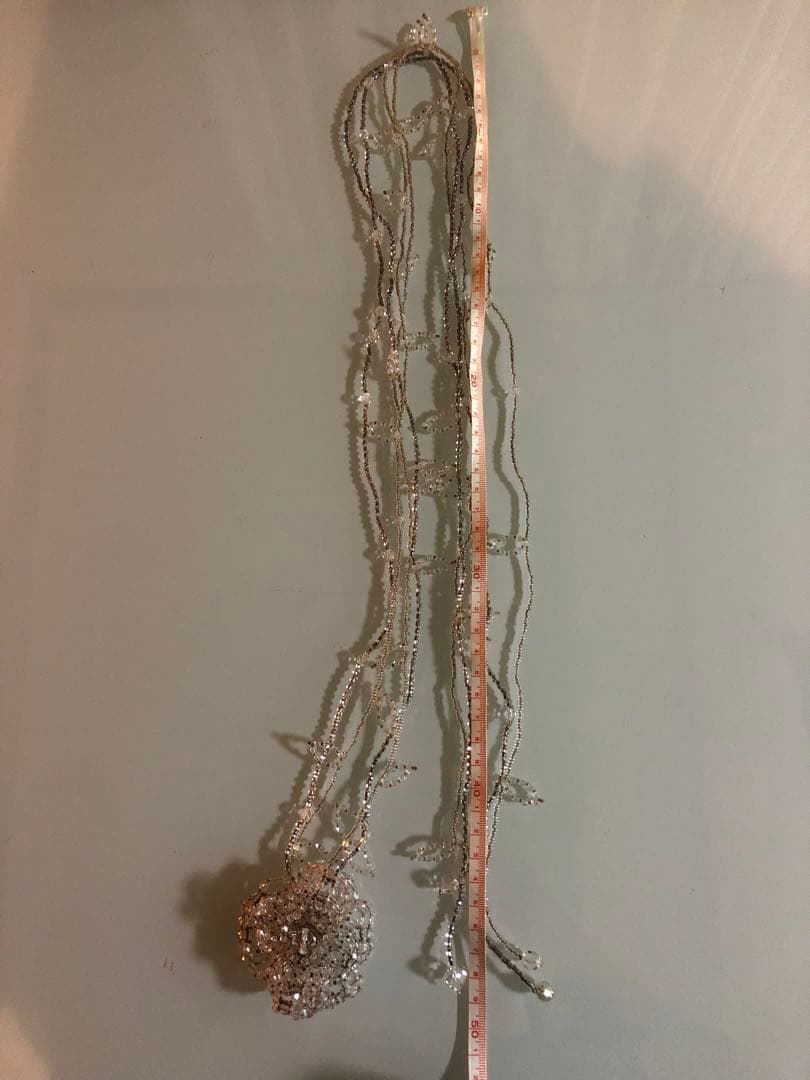 美品　ガラスビーズロングネックレス　作家