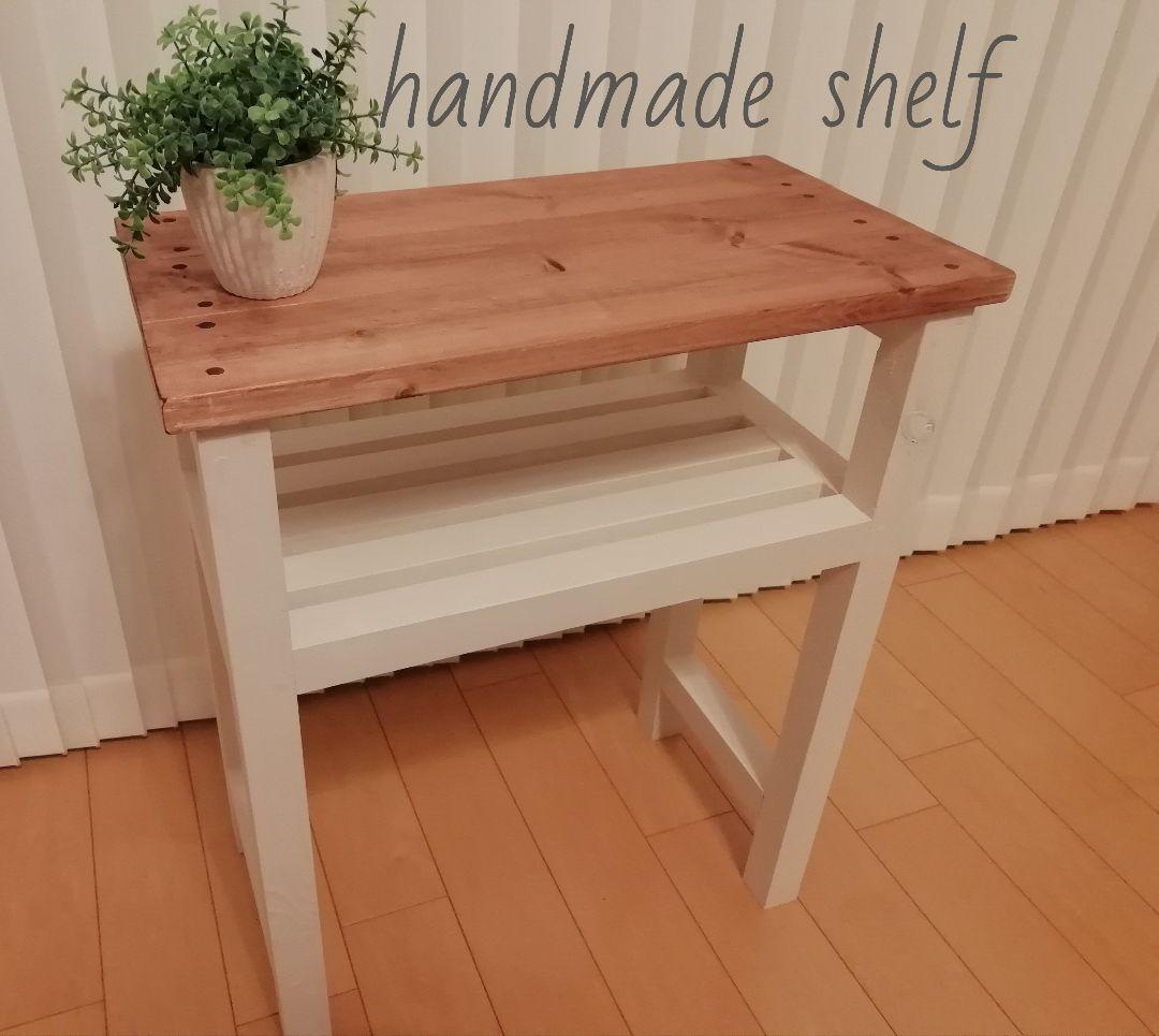ハンドメイドシェルフ/棚/ホワイト【送料込み】