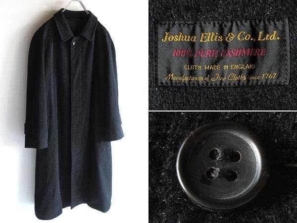 セール　Joshua Ellis カシミヤ100％ ステンカラーコート 94A6