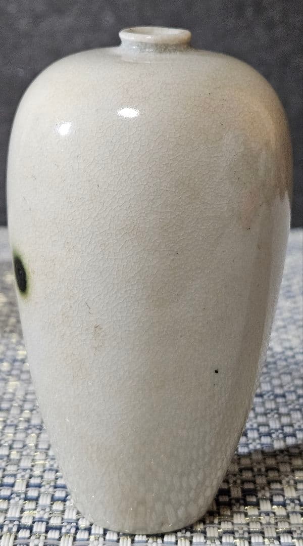 中国古陶磁器　中国古美術　古玩　清朝　 清代　白磁　点緑釉　小壺　花入　鼻煙壺