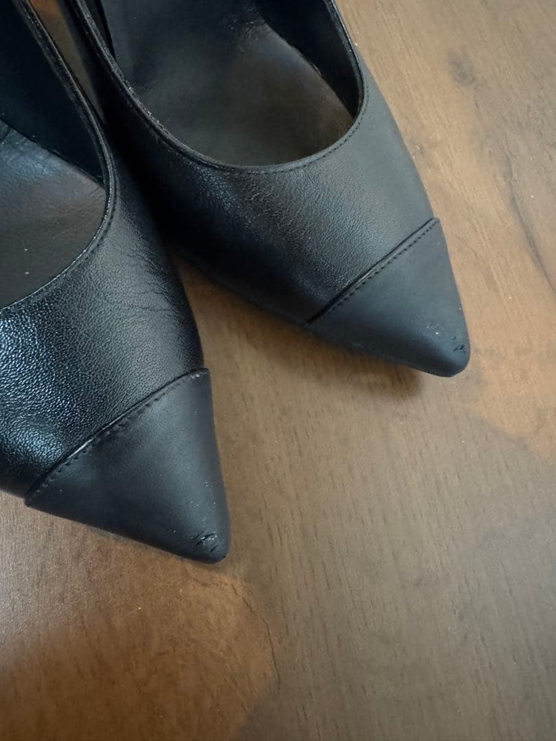 38.5シャネルCHANELパンプス24.5ココマーク黒ブラック