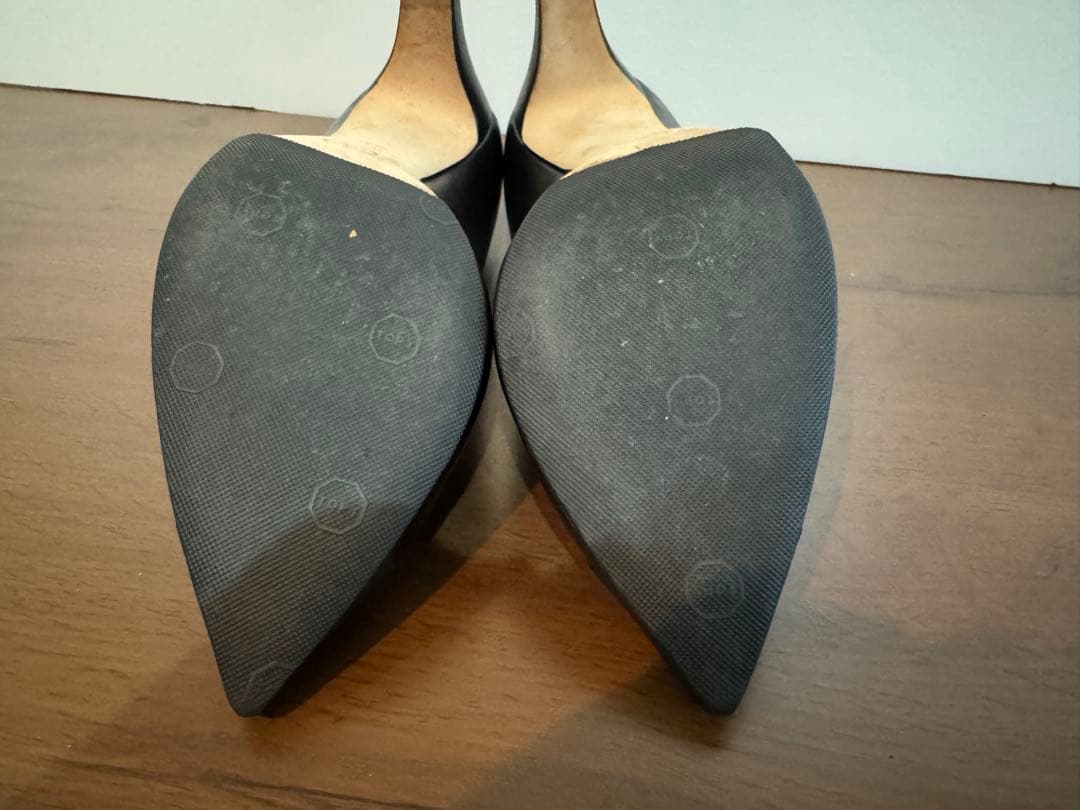 38.5シャネルCHANELパンプス24.5ココマーク黒ブラック