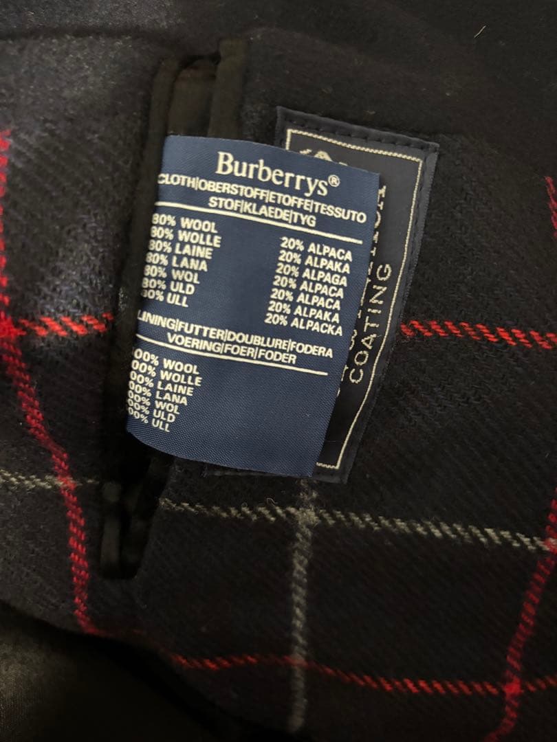 【一枚袖】バーバリー ウール アルパカ コート イングランド製 別注品 ネイビー