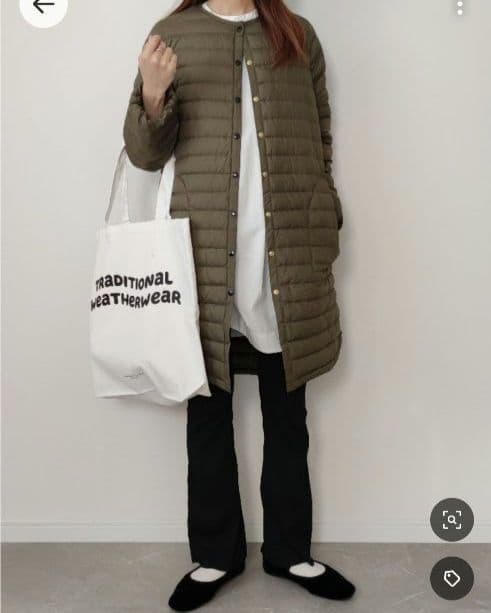 トラディショナルウェザーウェア　ARKLEY　ロングダウン　カーキ　34