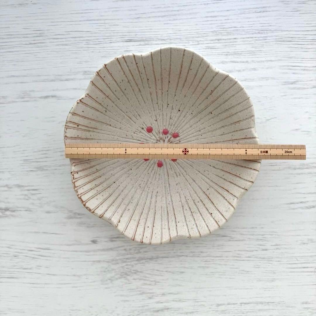 新品2点セット　はなこまち　17cm 浅鉢　白　日本製