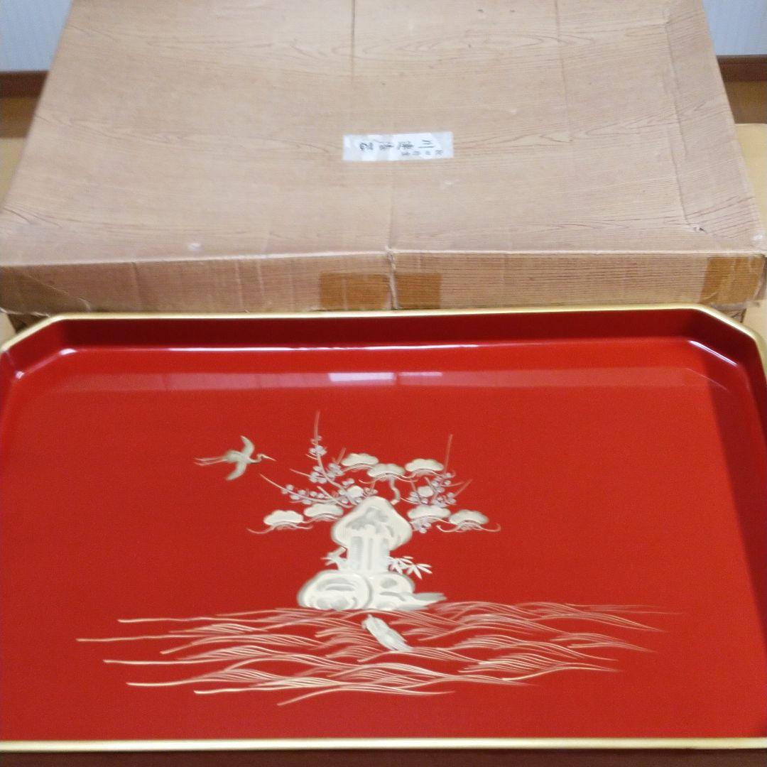 秋田川連漆器　川連塗大型祝膳　足付き膳　木製漆塗り