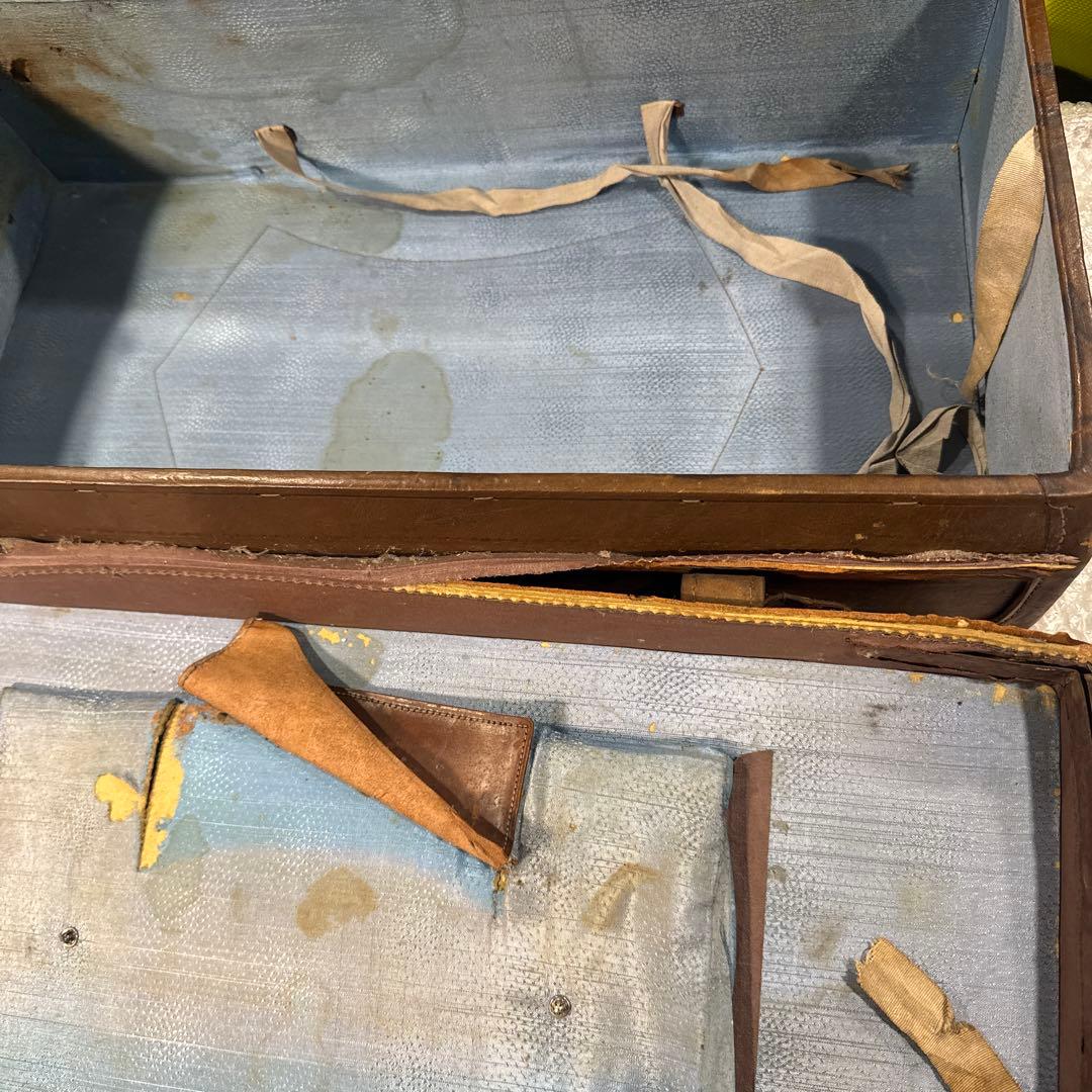 値下済【希少】ヴィンテージ レザートランク アンティーク雑貨 リアルヴィンテージ