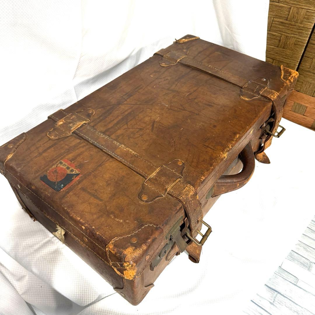 値下済【希少】ヴィンテージ レザートランク アンティーク雑貨 リアルヴィンテージ