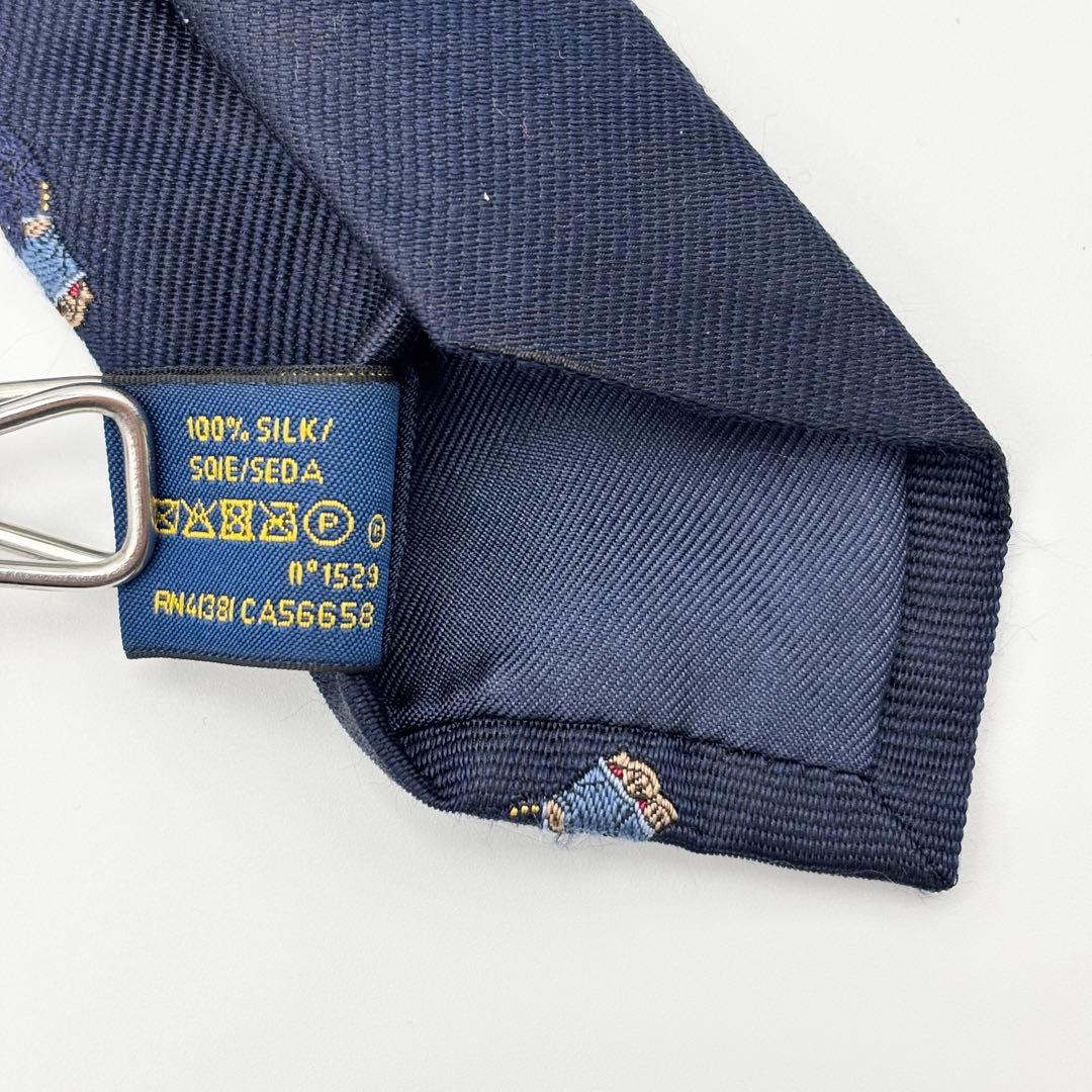 02208 ポロラルフローレン　ポロベア　ネクタイ　ネイビー　ナロータイ