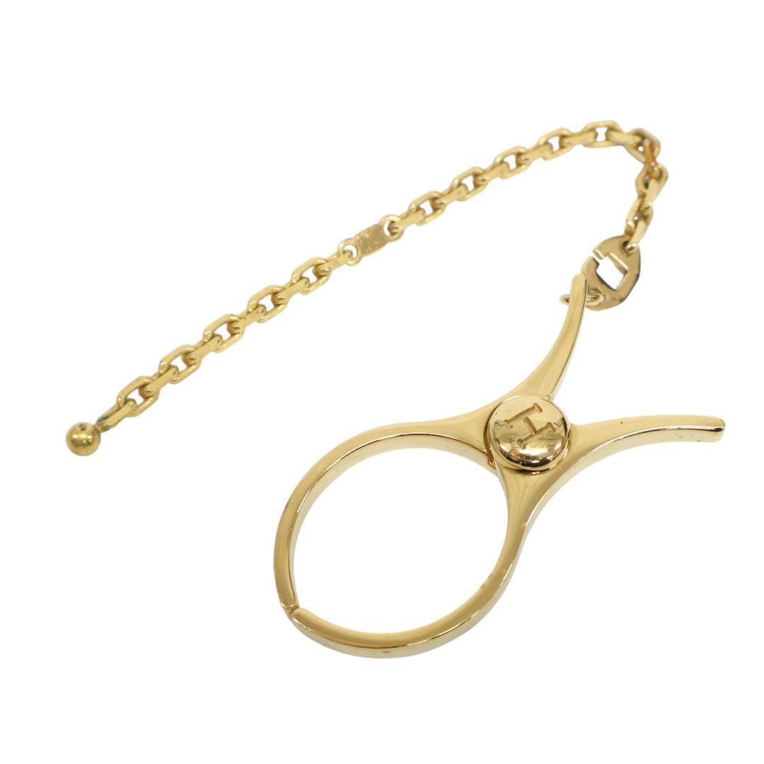 良品 HERMES エルメス グローブ ホルダー フィルー チャーム ゴールド