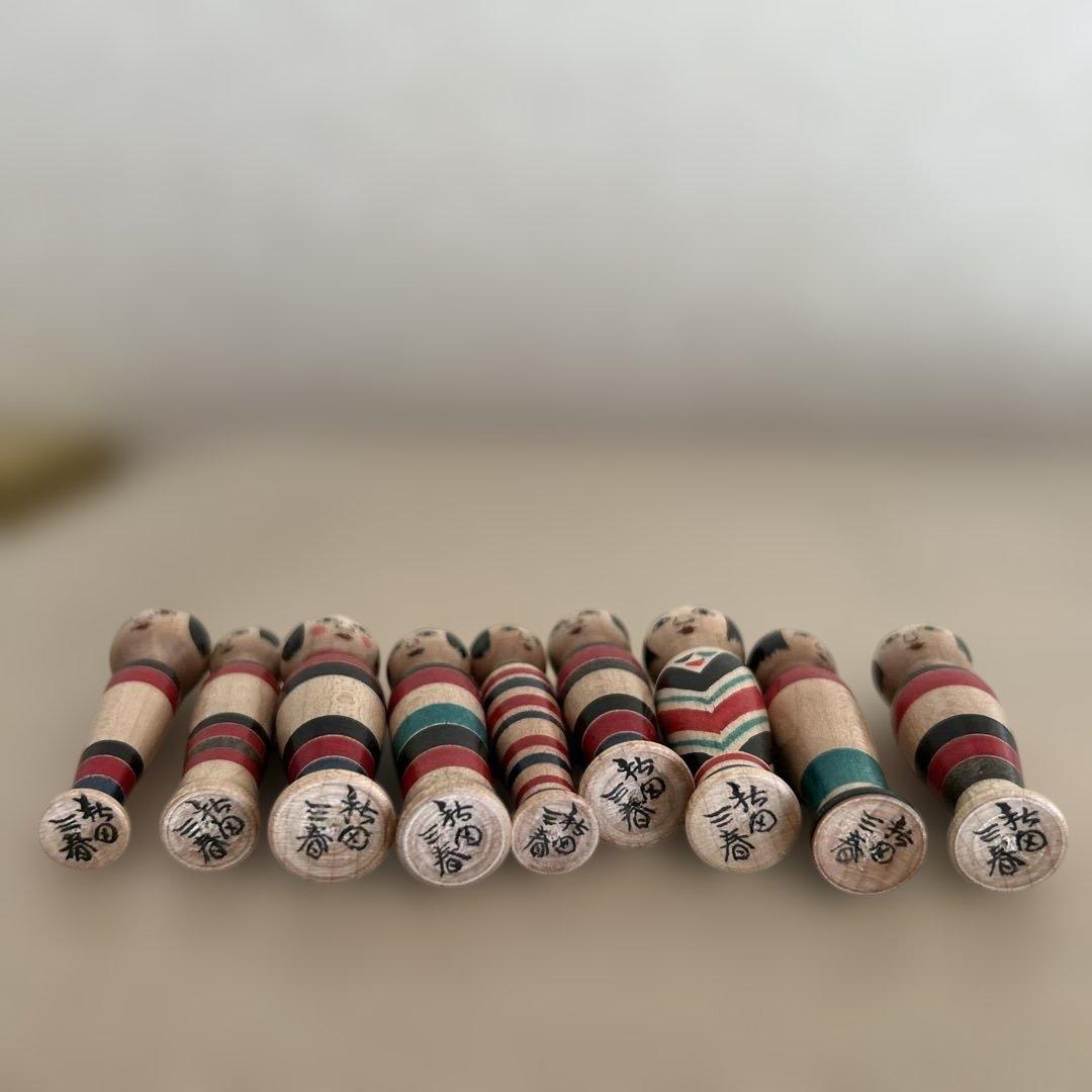 三春文雄工人 こけし 【蓋付き子持ちえじこ】