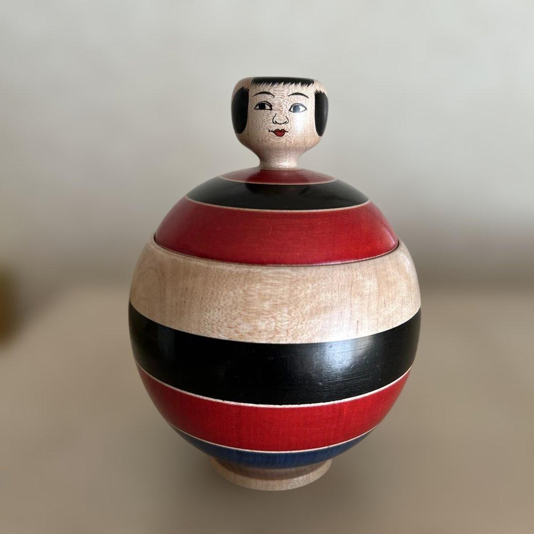 三春文雄工人 こけし 【蓋付き子持ちえじこ】