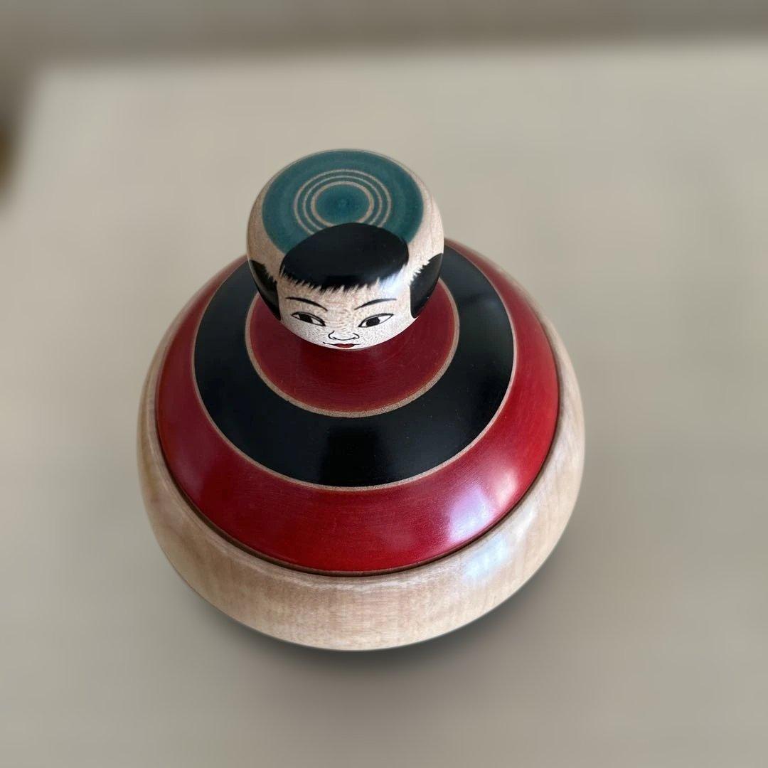 三春文雄工人 こけし 【蓋付き子持ちえじこ】