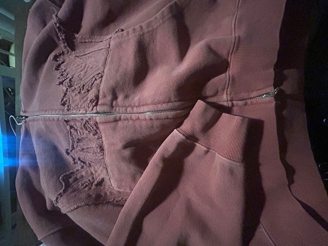 blessu バーガンディ ジップアップパーカー