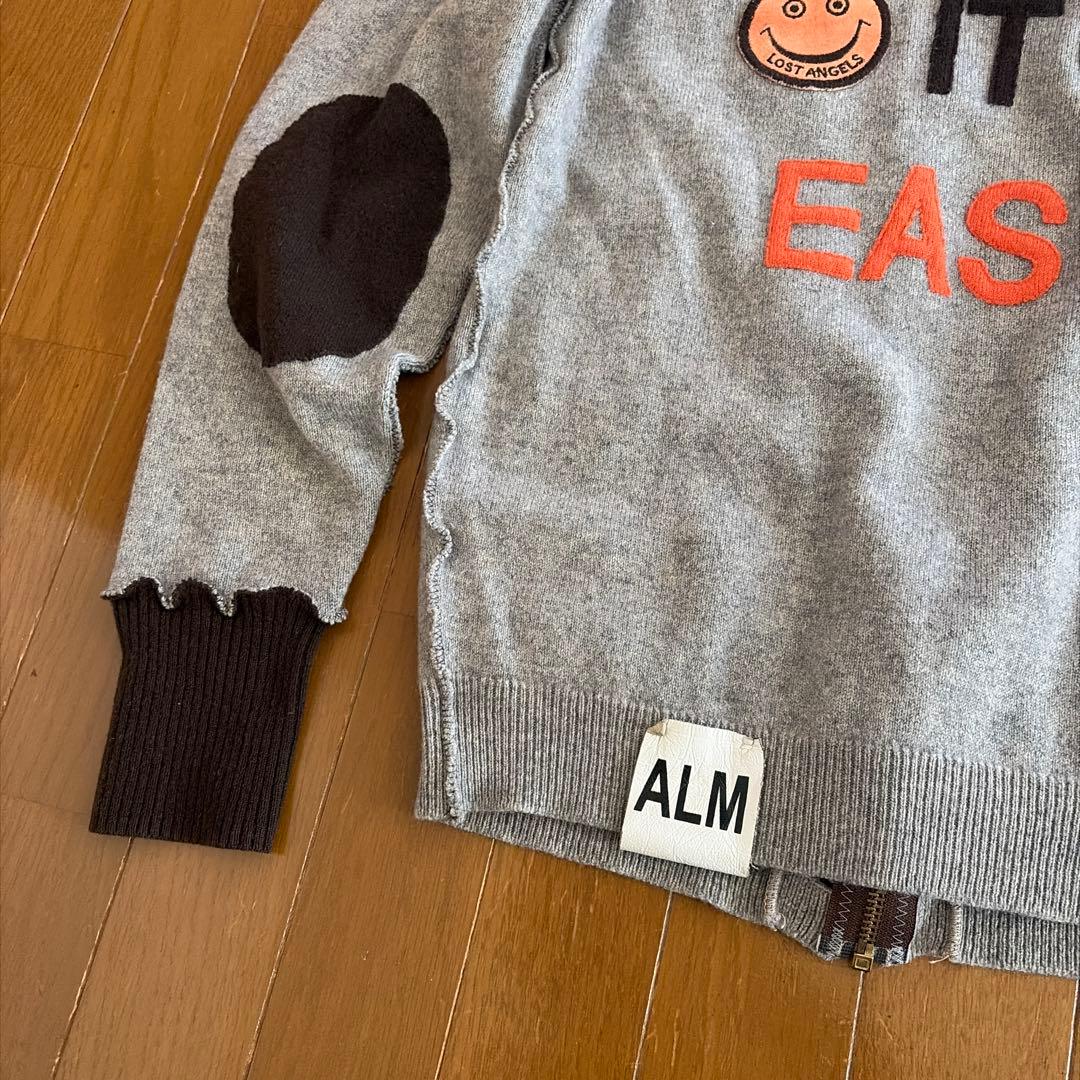 古着 ALM 100%カシミヤ アーガイル カーディガン M