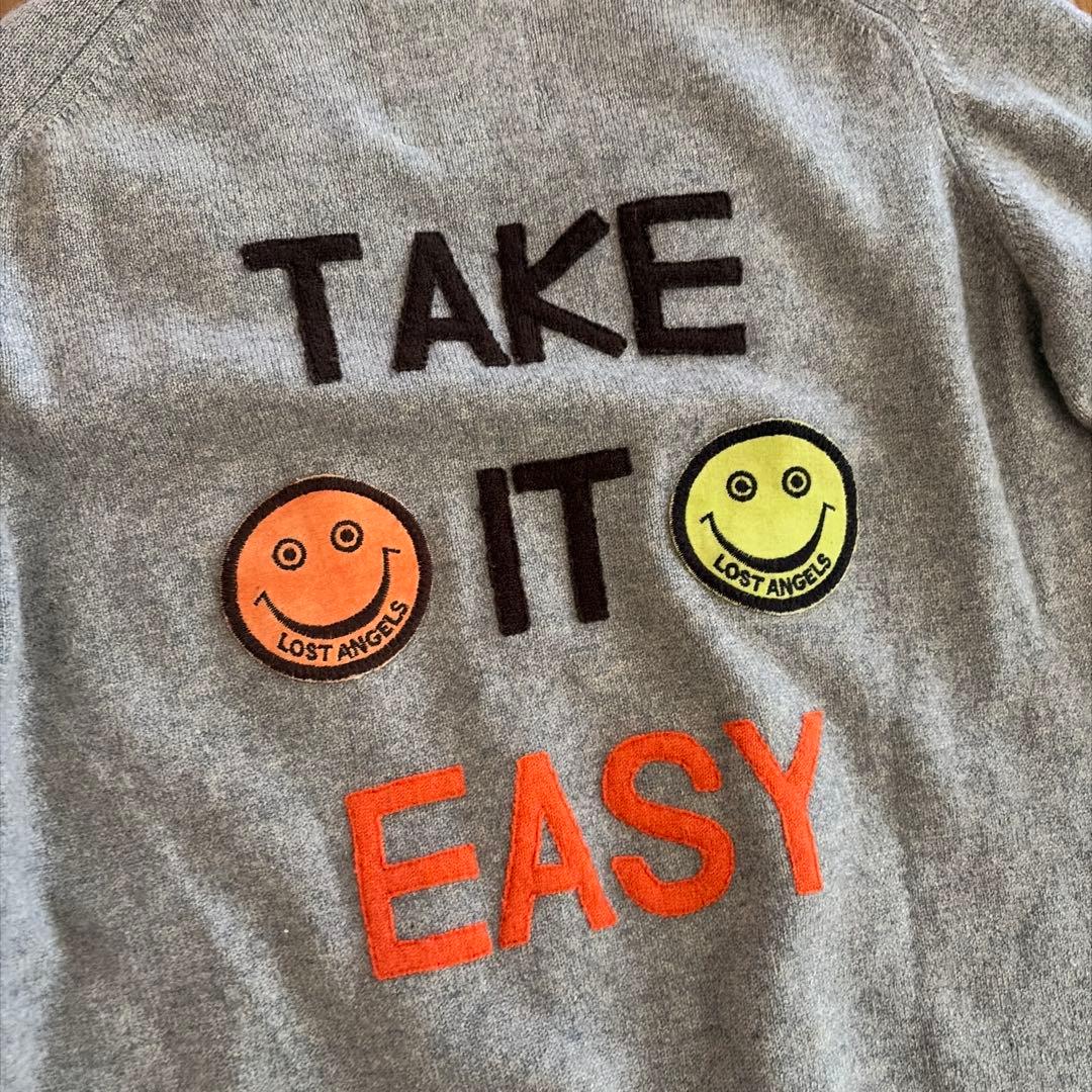 古着 ALM 100%カシミヤ アーガイル カーディガン M