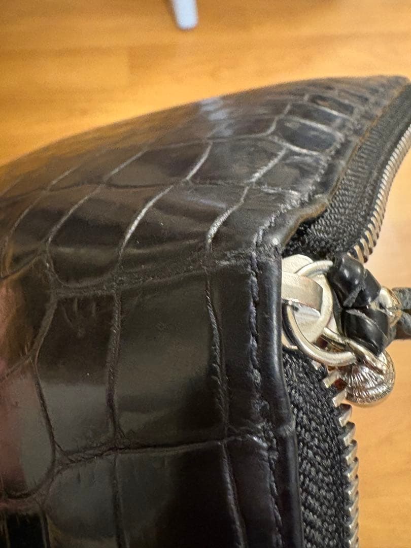 BRÚ NA BÓINNE 二つ折り財布 クロコ 黒